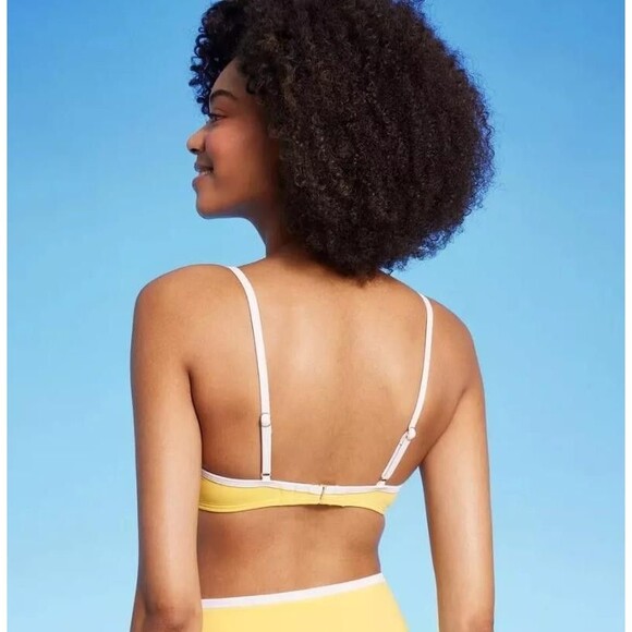 NEW NWT Choose Sz Beach Pool Bright Yellow Underwire Bikini Top SHADE & SHORE - Picture 3 of 6